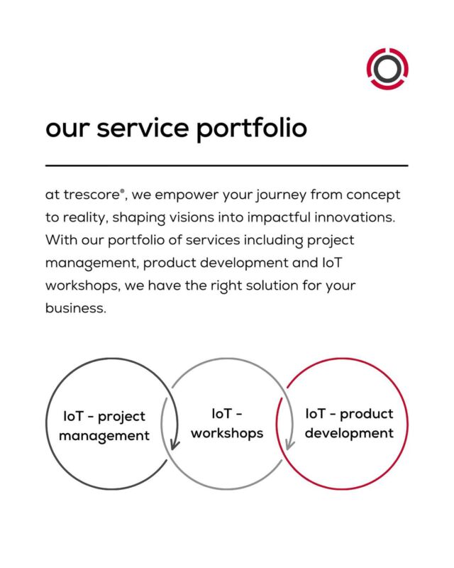 Bei trescore setzen wir auf Innovation und neue Technologien. Als IoT-Dienstleister unterstützen wir mittelständische Industrieunternehmen dabei ihre Prozesse durch den Einsatz von IoT zu optimieren und entwickeln ganzheitliche smarte Produktlösungen. Unser Leistungsportfolio lässt sich in 3 Bereiche zusammenfassen:
 
✅ 1. IoT Projektmanagement: Lassen Sie uns die Führung übernehmen. Unser erfahrenes Team bietet umfassendes Projektmanagement, um sicherzustellen, dass Ihr IoT-Projekt reibungslos verläuft, von der Konzeption bis zur Implementierung.
 
✅ 2. IoT Produktentwicklung: Wir verwandeln Ideen in intelligente Lösungen. Unsere Entwickler gestalten maßgeschneiderte IoT-Produktlösungen, die genau auf Ihre Anforderungen abgestimmt sind. Dabei liefern wir allesaus einer Hand: Elektronik, Software, Firmware und komplette Gehäuse.
 
✅ 3. IoT Workshops: Sie haben bereits Daten, aber wissen nicht wie Sie diese erfolgreich monetarisieren? Sie haben erste Ideen, aber wissen nicht wie Sie starten sollen? Unsere interaktiven Workshops bieten praxisnahes Wissen, um Ihr Team mit den neuesten IoT-Trends und Technologien vertraut zu machen.
 
Sie benötigen Unterstützung bei der erfolgreichen Umsetzung von ihren IoT Projekten oder bei neuen smarten Produktentwicklungen?
 
Besuchen Sie unsere Website für weitere Informationen und vereinbaren Sie gerne ein Beratungsgespräch: www.bit.ly/trescore-termin
 
P.S.: Wir freuen uns darauf, gemeinsam mit Ihnen die Zukunft mit IoT zu gestalten! Hinterlassen Sie gerne Ihre Fragen und Ideen in den Kommentaren.